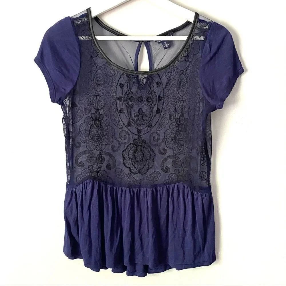 American Eagle outfitters sheer lace embroidered